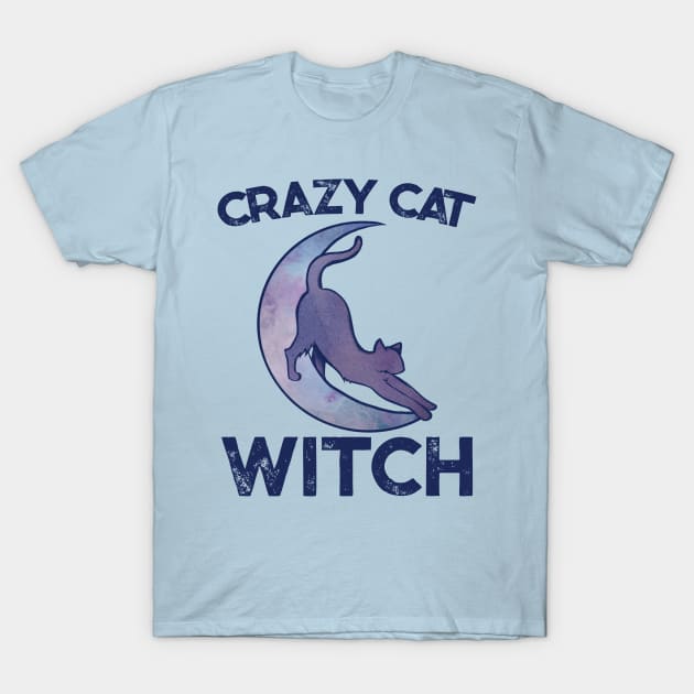 Crazy Cat Witch T-Shirt by bubbsnugg